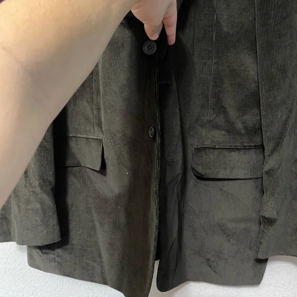STAFFORD Classic Fit chocolate brown 100% cotton corduroy 2 button blazer 42L